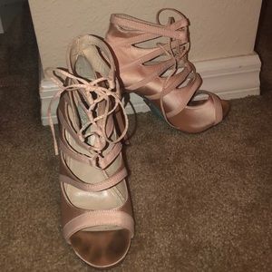 Betsy Johnson pink lace up heels